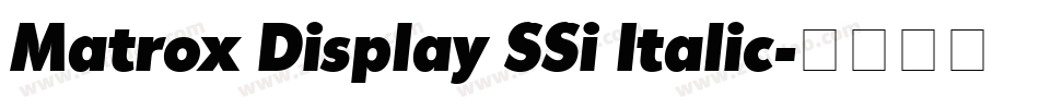 Matrox Display SSi Italic字体转换